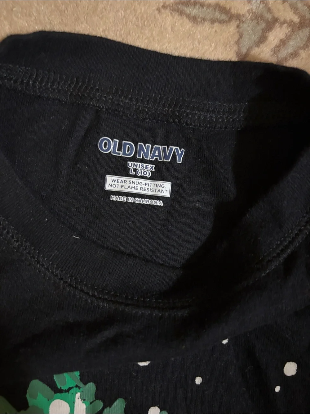 Old Navy Kids Black Holiday Car & Tree Pajama Set